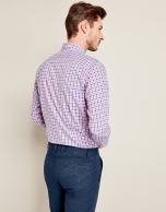 Blue/pink checkered sport shirt