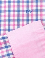 Blue/pink checkered sport shirt