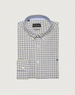 Blue/yellow checkered sport shirt