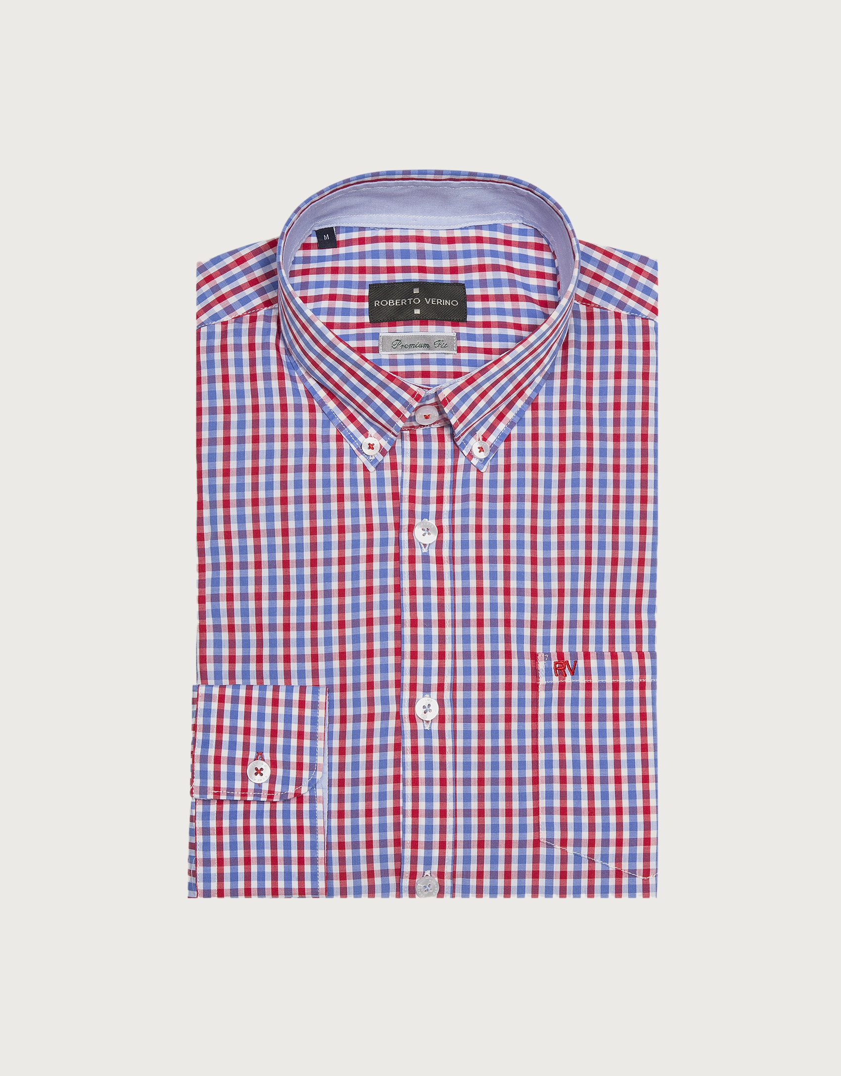 Camisa sport cuadros azul/rojo