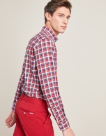 Red/blue checkered sport shirt