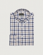 Blue/brown checkered sport shirt