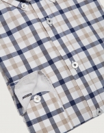 Blue/brown checkered sport shirt