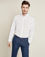 White linen sport shirt