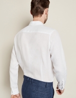 White linen sport shirt