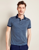 Navy blue jacquard t-shirt