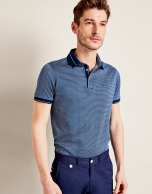 Navy blue jacquard t-shirt