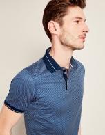 Navy blue jacquard t-shirt