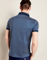 Navy blue jacquard t-shirt