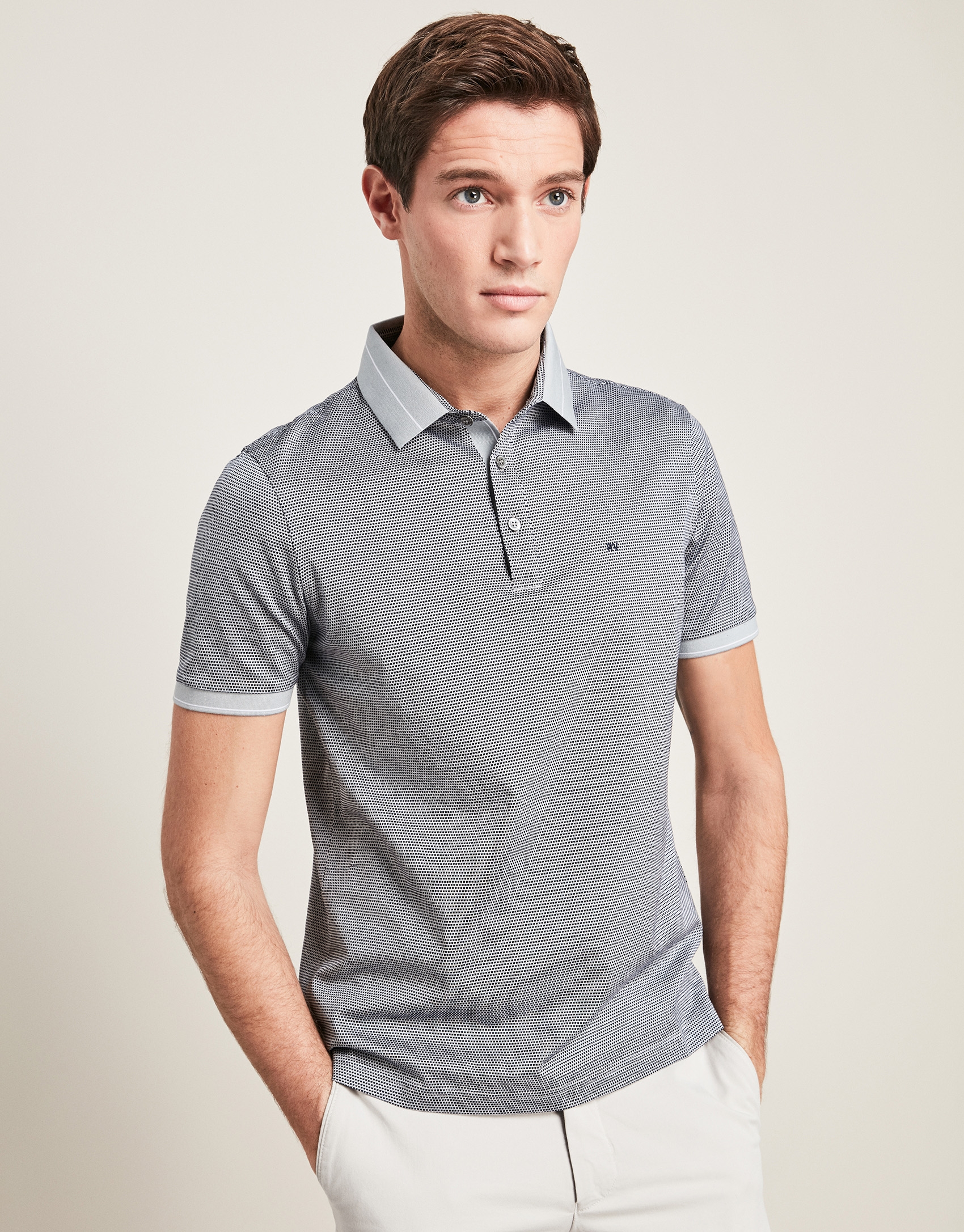 Gray jacquard t-shirt