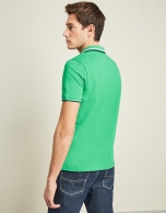 Green and blue piqué t-shirt