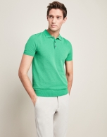 Green, pearl stitched, tricot structured t-shirt