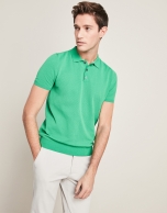 Green, pearl stitched, tricot structured t-shirt