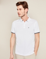 Polo piqué de algodón blanco