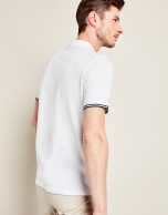 White pique cotton t-shirt