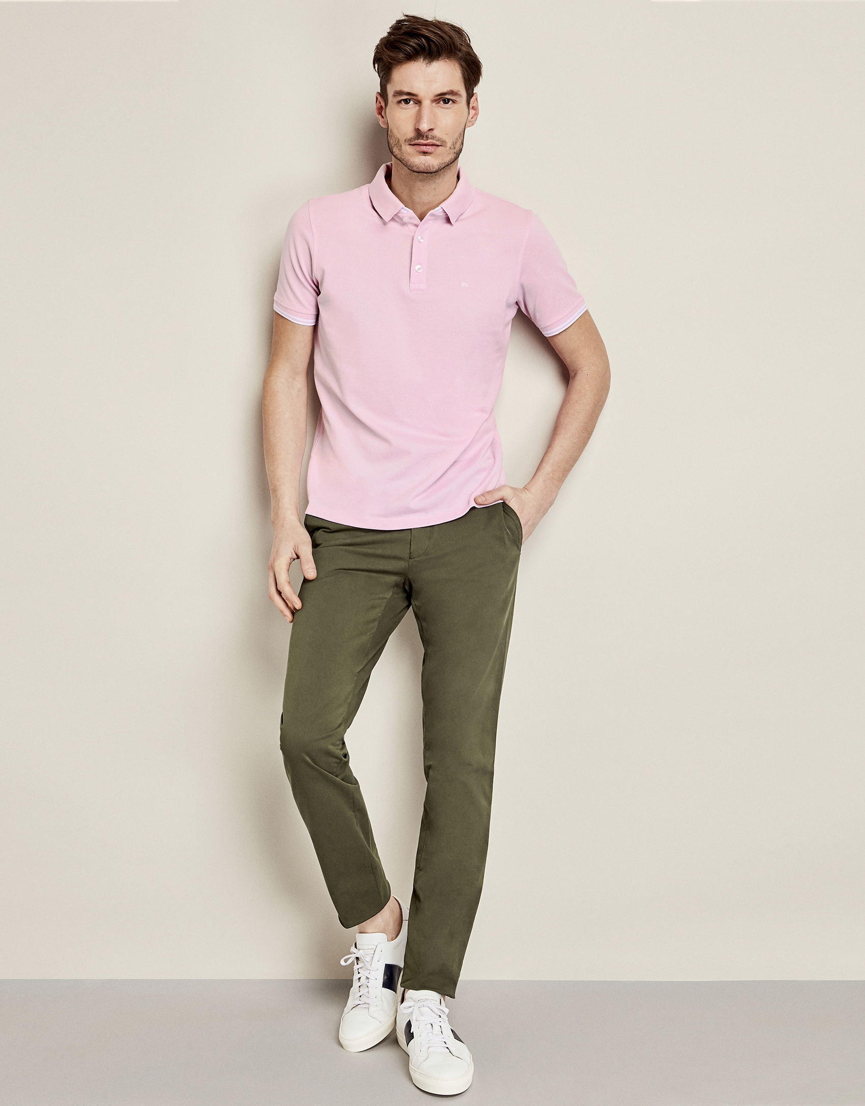 Polo piqué de algodón rosa