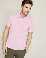 Pink piqué cotton t-shirt