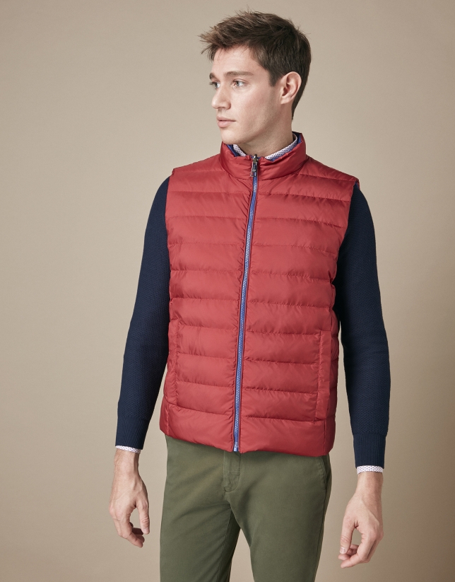 Red/blue quilted reversible vest - Man - SS2018 | Roberto Verino