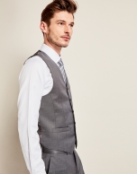 Gray micro-design suit vest