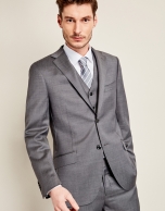 Gray micro-design suit vest