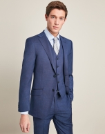 Royal blue micro-design suit vest 