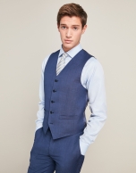 Royal blue micro-design suit vest 