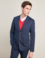 Navy blue cotton suit jacket