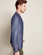 Indigo cotton suit jacket