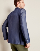 Indigo cotton suit jacket