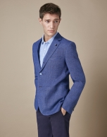 Blue linen/cotton suit jacket