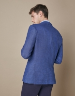 Blue linen/cotton suit jacket