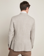 Beige linen/cotton suit jacket