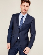 Dark blue micro-print wool suit