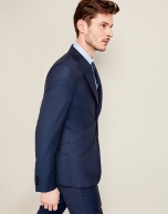 Dark blue micro-print wool suit