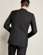 Plain black wool suit