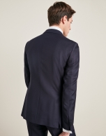 Plain navy blue wool suit