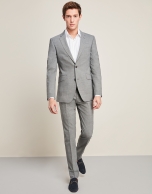 Gray micro-print wool suit