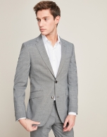 Gray micro-print wool suit