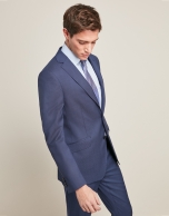 Dark  blue silk, half-canvas wool suit