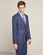 Dark  blue silk, half-canvas wool suit