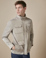 Taupe parka with four pockets