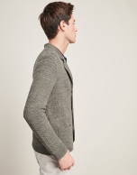 Khaki linen/cotton tricot jacket