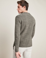 Khaki linen/cotton tricot jacket