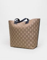 Uve RV canvas shopping bag with blue leather