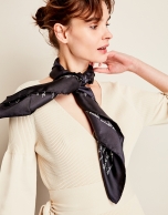 Black silk signature scarf