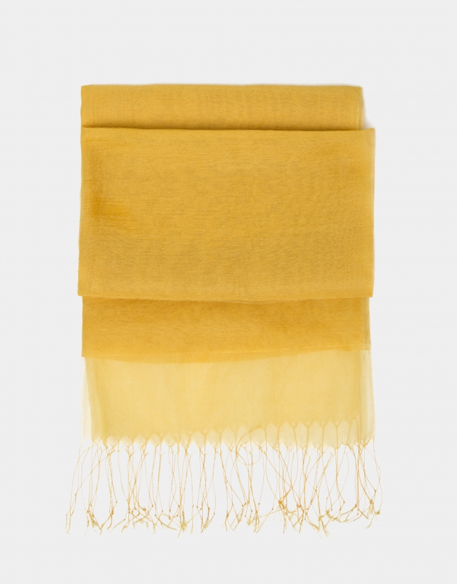 Gold double layer organza scarf