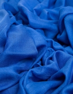 Plain blue scarf with logos