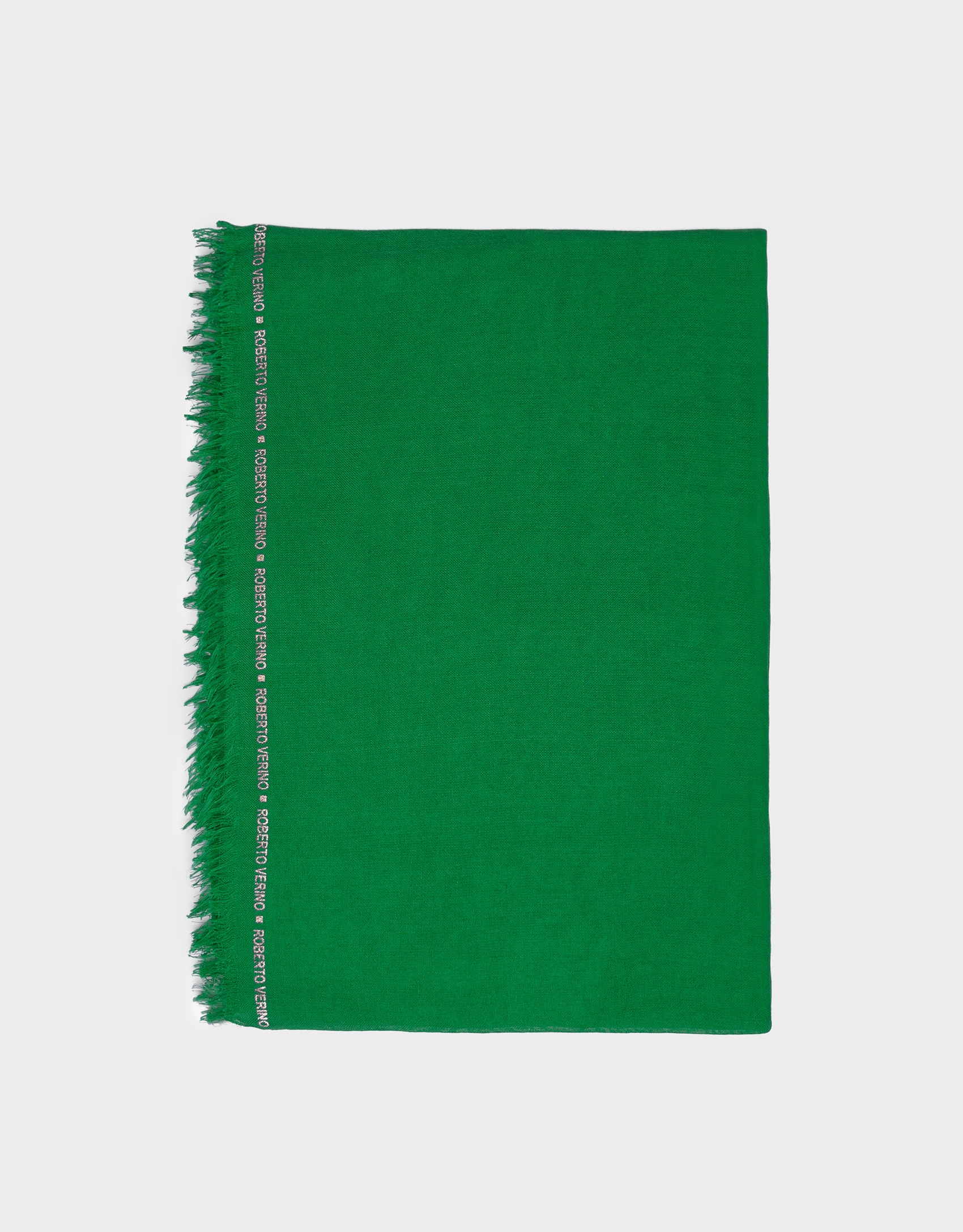 Plain green scarf with logos