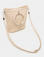 Beige napa leather Marina shoulder bag