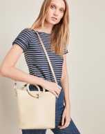 Beige napa leather Marina shoulder bag